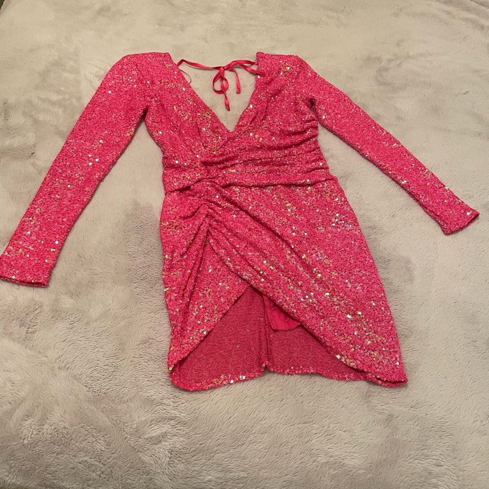 Pink sequin dress